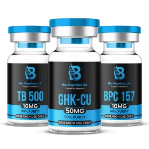 Research Bundle B - TB500 10mg, GHK-CU 50mg, & BPC157 10mg Peptide Vial Bundle